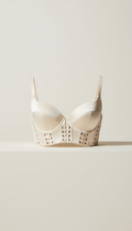 Ivory silk corset push-up bra